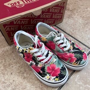 Vans Kids Floral Sneakers - Pink and Green